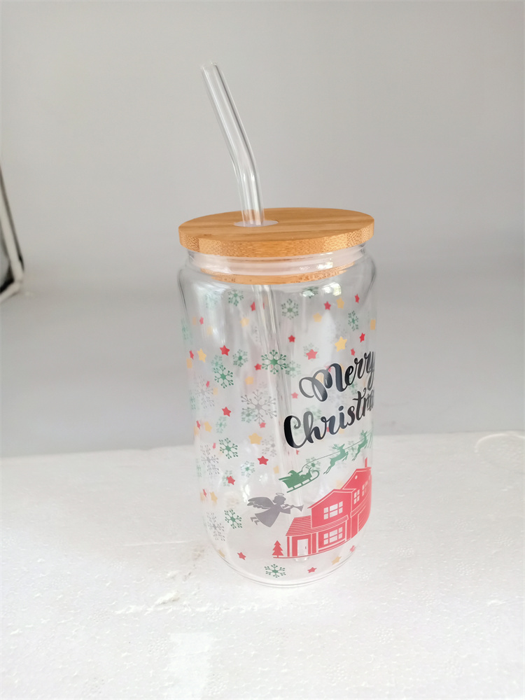 Glass Water Bottle With Straw