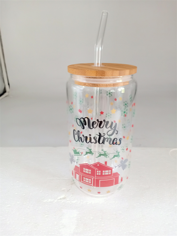 Glass Water Bottle With Straw