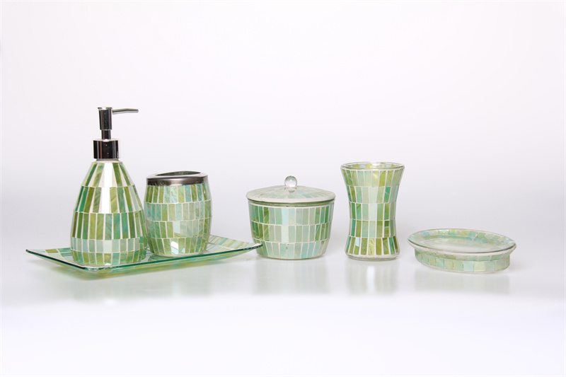 Mosaic Bathroom Accessory Green Color Mosaic Bathroom Accessory Green Color