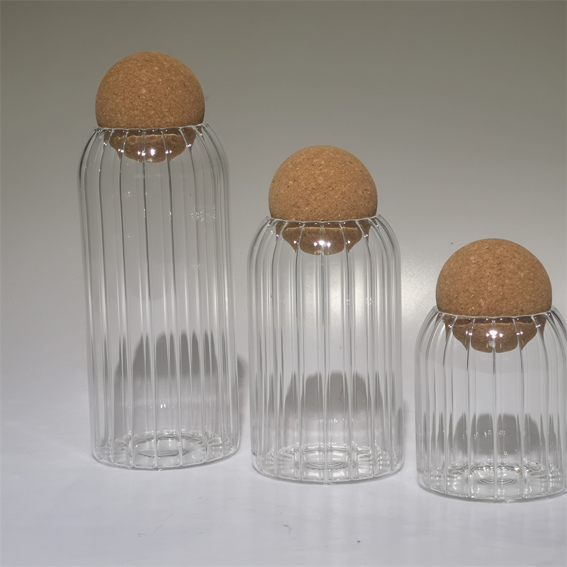 Glass Stripe Storage Canisters