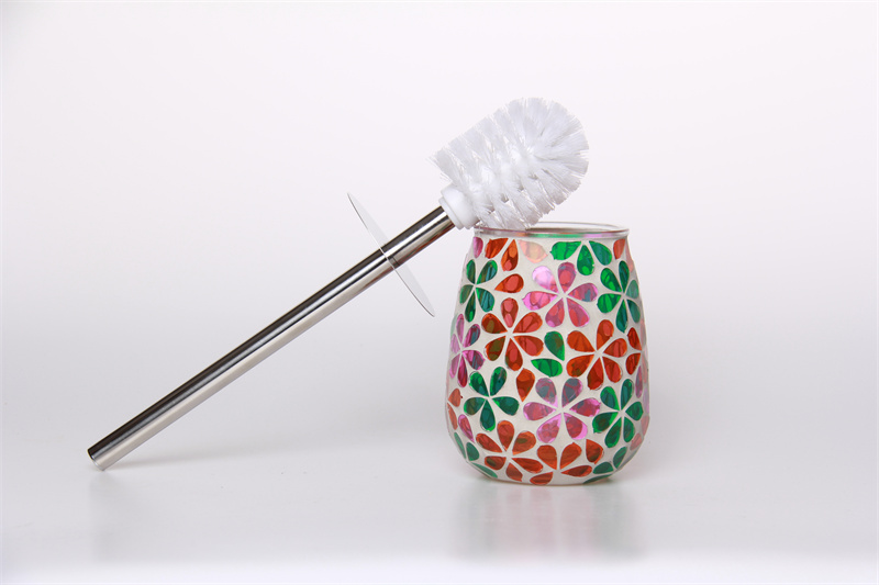 Mosaic Glass Toilet Brush Holder