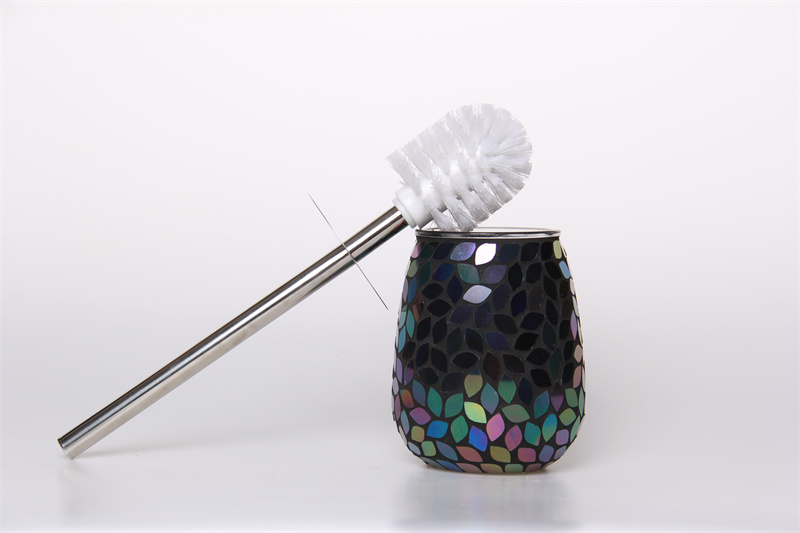 Mosaic Glass Toilet Brush Holder