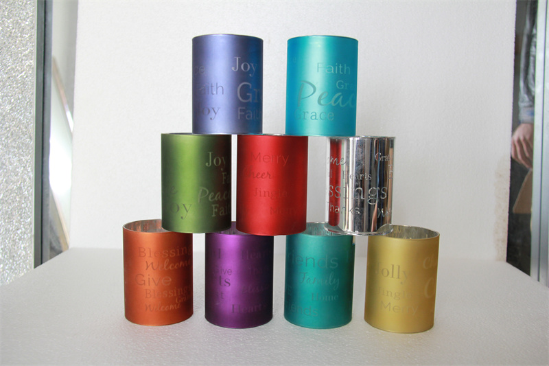 الطلاء الكهربائي نقش حامل شمعة الزجاج