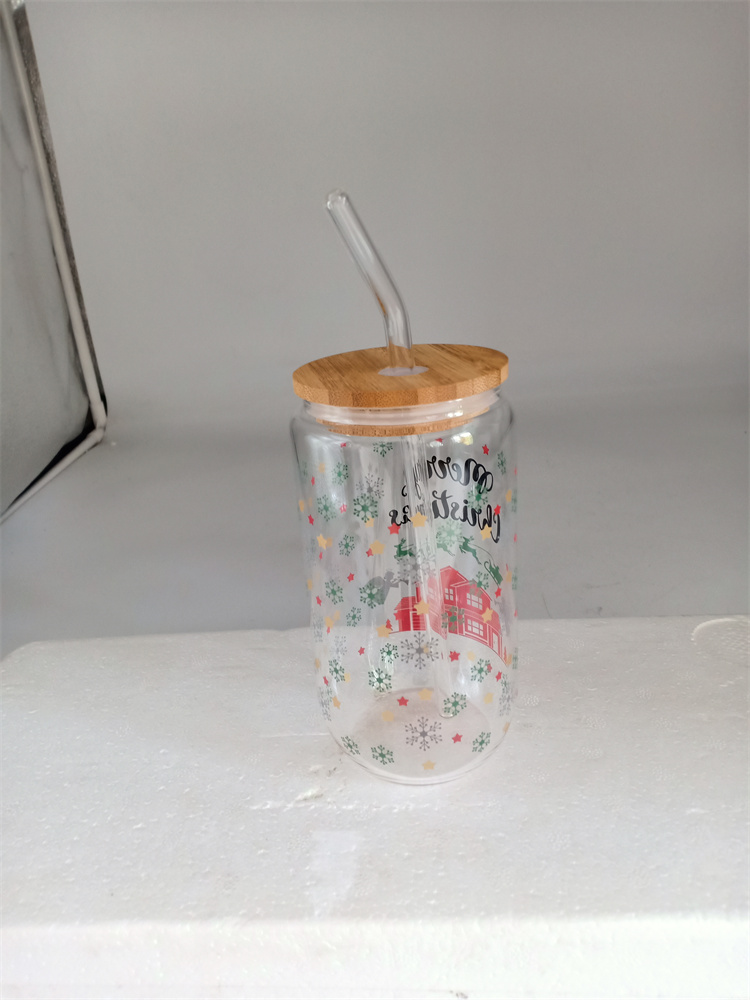 Glass Water Bottle With Straw