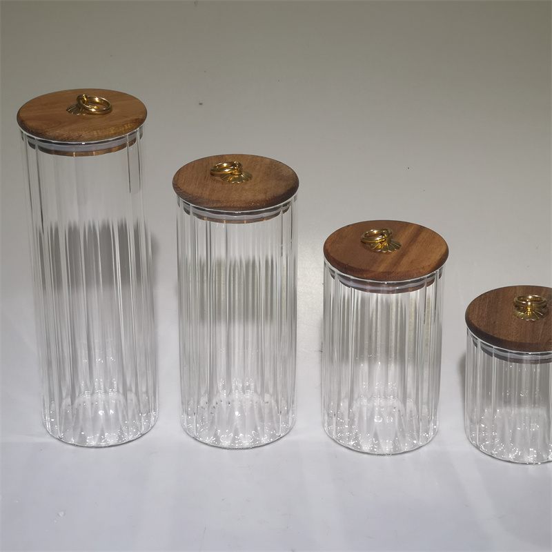 Glass Stripe Storage Canisters
