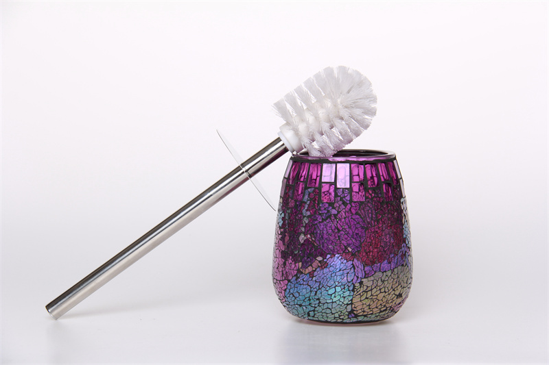 Mosaic Glass Toilet Brush Holder