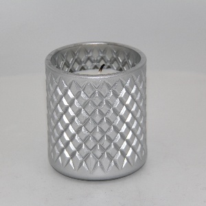 Tinted Spray Finish Glass Candle Holder