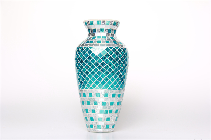 Crackle Mosaic Glass Vase